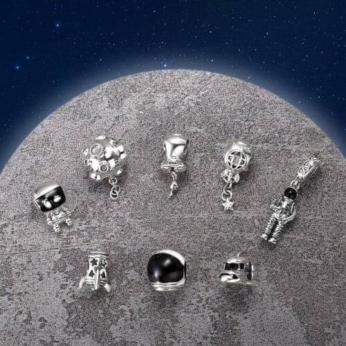High Quality 925 Sterling Silver Rocket Shape Bead Charms Fit Original European Charm Bracelet Jewelry Making