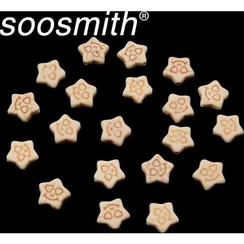 White smile Stars Natural Stone Beads Loose Spacer Beads For Jewelry Making Diy Necklace Bracelet Pendant Fashion Accessorie