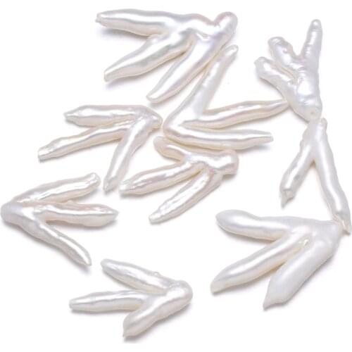 1PC New Grade a White Chickens Feet Freshwaters Pearl Beads Simple And Stylish for DIY Jewelry Gift Size 20x20-30x30mm