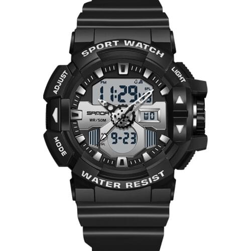 SANDA Men Military Watch LED Quartz Waterproof Male Wristwatch Fashion Outdoor Sports Digital Clock Watches Relogio Masculino