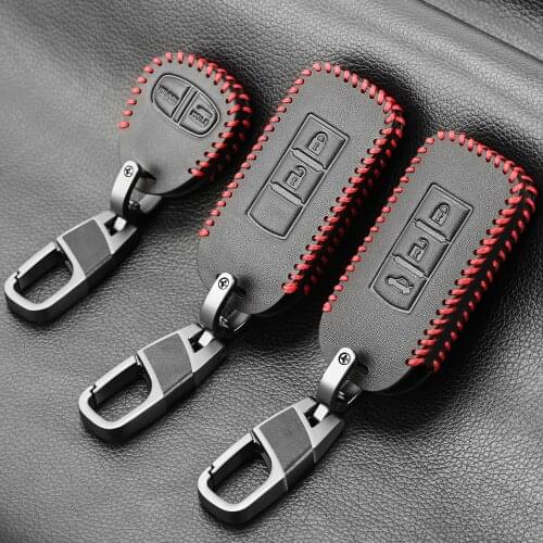 Leather car key case cover set fob for MITSUBISHI OUTLANDER Lancer EX ASX colt Grandis Pajero sport Remote key protection
