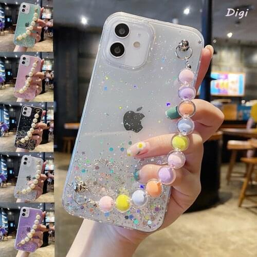 Pearl Bracelet Chain Phone Case for Oppo A12 A15 A15S Reno 2 Z 2Z 2F 3 4 Lite 5 Pro Reno 4Z 4F 5F F17 F19 Soft Silicone Cover