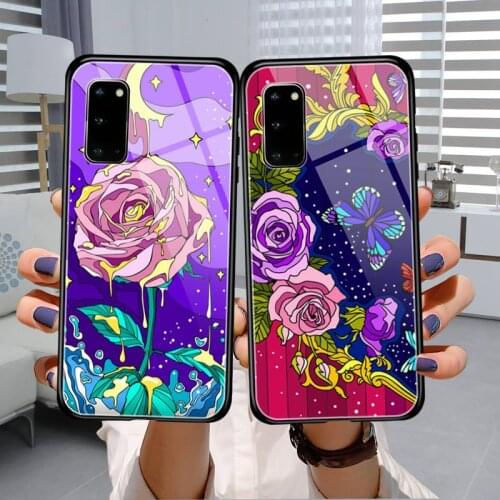Camouflage space Phone Case Tempered Glass For Samsung S7 S8 S9 S10E S20 21 30 Plus ultra Note 8 9 10 Plus A7 2018