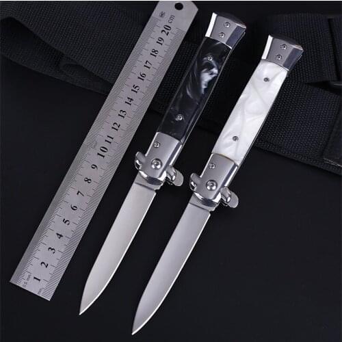 8.6'' Damascus tactical Knife Portable Pocket Solid Wood Folding Knife Camping Hunting Knife Slicing Fruit Knives Outdoor Tools