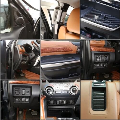 For Toyota Tundra 2014-18 Soft Carbon Fiber Car modification interior trim strip frame cover trim strip Stickers Car Accessories