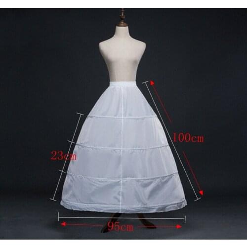 Bride Crinoline Ball Gown Petticoat Wedding Accessories Long Underskirt 4 Hoops