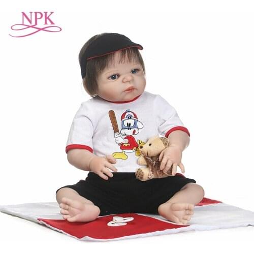 NPK 55cm bebes reborn Full Silicone Reborn Girl Baby Doll Toys Realistic Newborn boy Babies Doll Birthday Gifts toys