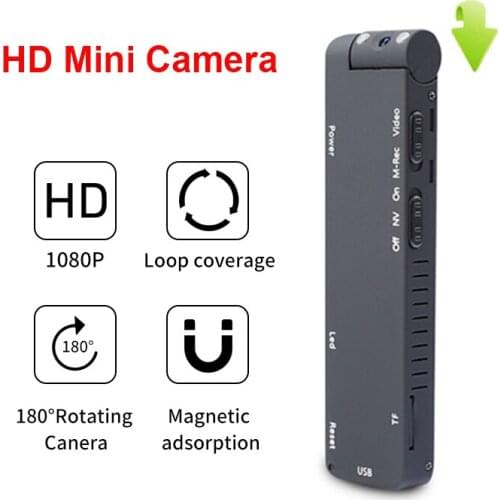 Mini Camera 1080P HD Motion Detection Video Recorder Pen Magnetic Cam 180 Degree Rotating Lens DVR