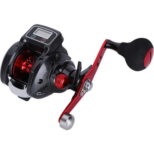 Digital Display Baitcasting Reel 13+1BB 6.3:1 Distant Wheel Metal Spool Right Hand Bait Casting Reel Electric Fishing Reel