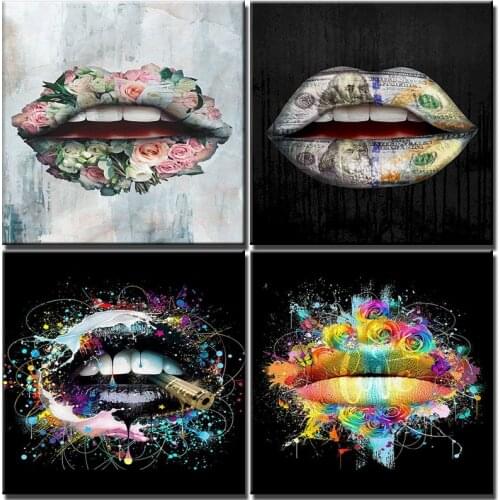 Pictures By Number Set Color Lip Diy Oil Painting By Numbers Acrylic Paint Abstract Wall Art Canvas Kids Adults Kit Decor Gift