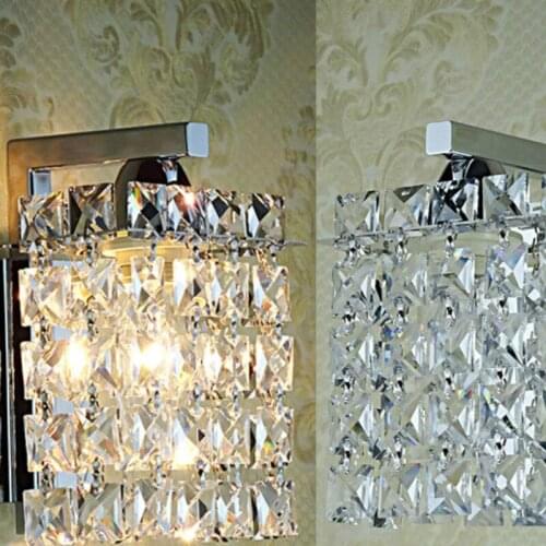 Front bedroom living room aislecreative simple modern golden mirror corridor wall lamp LB101208Bedside crystal single head