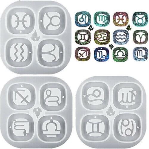 New 3pcs Silicone 12 Constellation Earring Pendant Jewelry Resin Epoxy Mold Set Can Be Used To Make Exquisite Soaps