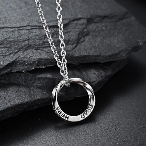 New Stainless Steel Necklaces Geometric Circle Pendant for Him Her Eternal Love Men Woman Gift Jewelry