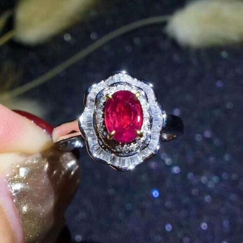 Natural And Real Wedding Ruby Ring 925 Sterling Silver Fine Jewerly Wedding Party ring
