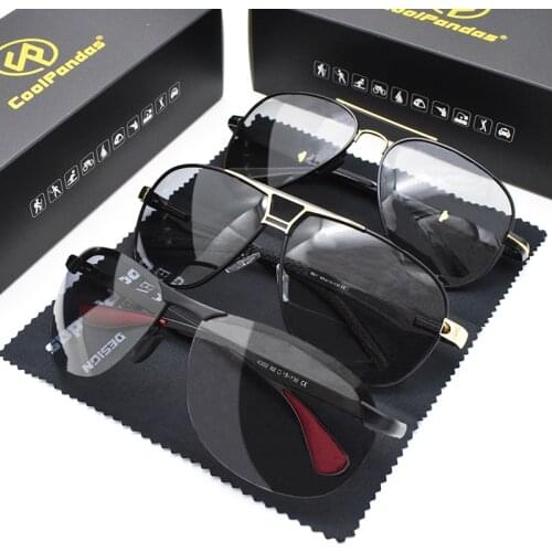3PCS Combined Sale CoolPandas Design Sunglasses Men 2020 Photochromic Polarized Driving Glasses Women Anti-Glare lentes de sol