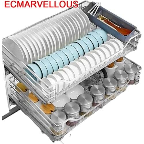 Organizer Keuken Mutfak Cestas Corredera Despensa Gabinete Stainless Steel Cozinha Cuisine Rack Kitchen Cabinet Storage Basket