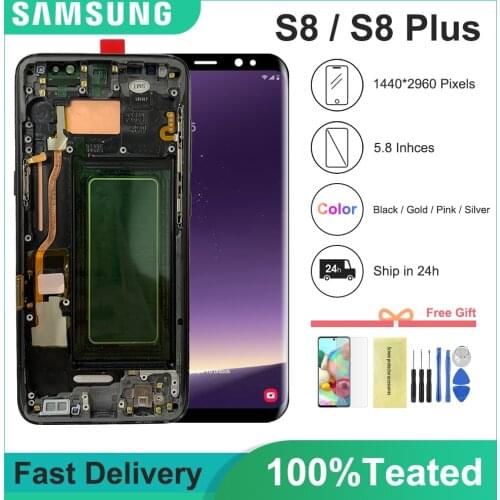 Original For Samsung Galaxy S8 LCD Display With Frame G950F G950U Touch Screen S8 Plus G955F G955U lcd Touch Screen Assembly