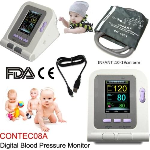 CONTEC08A Portable Digital Blood Pressure Monitor NIBP SW Sphygmomanometer With Infant Cuff