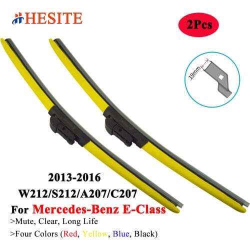2Pcs Color Hybrid Wiper Blades For Mercedes Benz E Classe S210 S211 S212 S213 Vehicle Frameless Red Blue Yellow Black Wipers