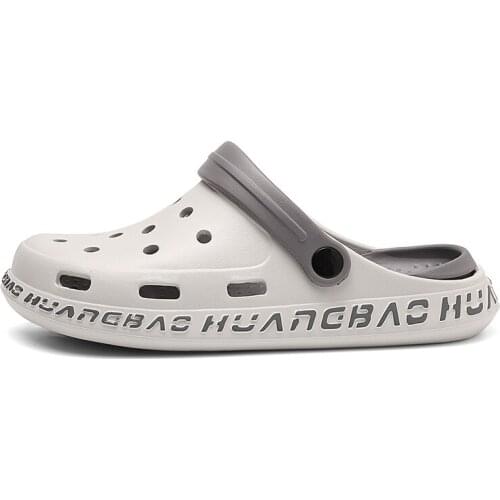 High Quality Men Sandals Summer Hole Shoes Rubber Clogs PU Garden Shoes Blue Hard Beach Flat Men Slippers Wholesale