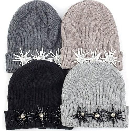 Charm Wood Adult Cashmere Beanie Hat Autumn Winter Warm Skull Cap Beanies Pullover With 3 Tassel
