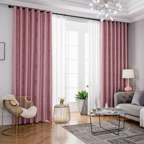 Pink Window Blackout Curtain for Living Room Bedroom Luxury Leaf High Shading Drapes Custom Made 300cm Height