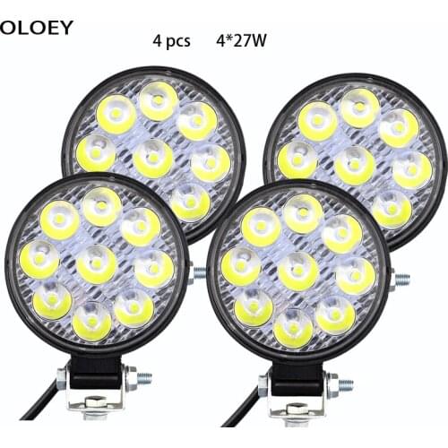 Led Work Light With Car Front Fog Light bar 12V 24V For Truck SUV 4X4 4WD Engineering Headlamp Off-road LED Round Headlight