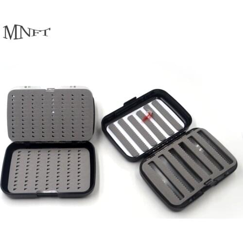 MNFT 1Pcs Waterproof Fly Fishing Box Slit Foam Fishing Pocket Size Box Flies Nymphs Ice Fishing Lures Fly Tackle Storage Case