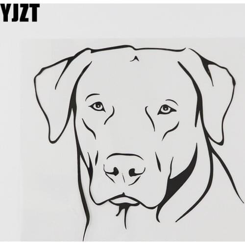 YJZT 14.5CMX13.2CM Stylish Labrador Dog Head Decal Vinyl Car Sticker Black/Silver 8A-0538