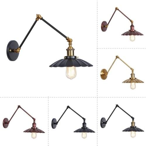 Loft Iron Long Arm Wall Sconce Edison Adjust Bedside Wall Lamp Industrial Vintage Lighting LED Wall Light Fixtures Luminaire