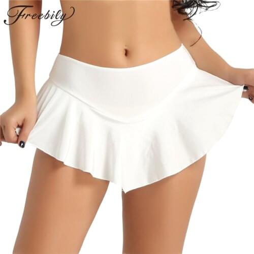 Women Girls Figure Skating Skirt Solid Color Adult Ballet Tutu Leotard Short Skirt Dance Wear Female Stage Performance Costume