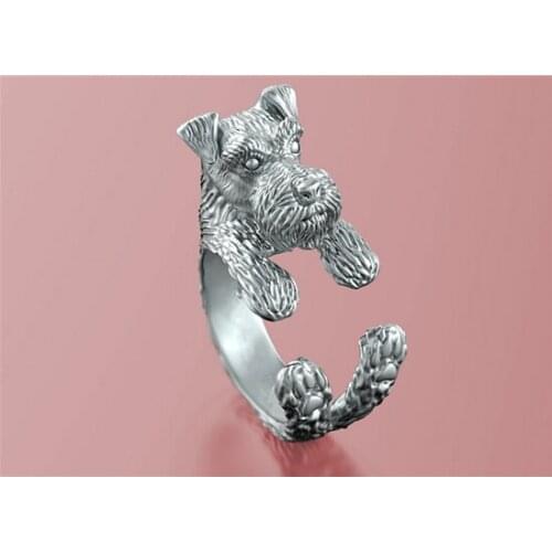 Newest Listed Retro Miniature Schnauzer Ring Pet Dog Ring Gift Idea