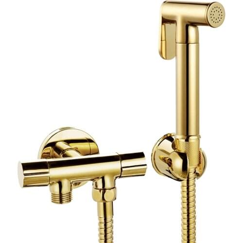 Golden Toilet Spray Gun Faucet Partner Toilet High-Pressure Water Flushing Gun Toilet Cleaning Nozzle Household Health Faucet