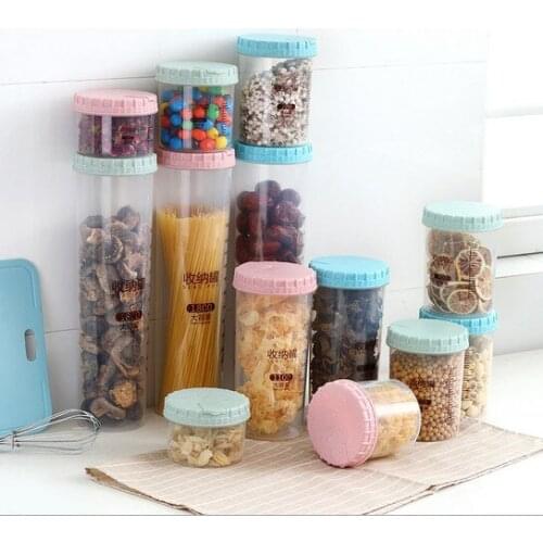 1PC Kitchen Storage Box Sealing Food Preservation Plastic Fresh Pot Container Whole Grain Storage Box Food Storage Jar OK 0443