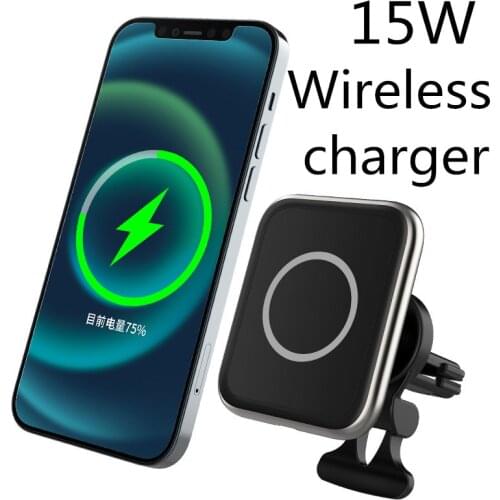 15w magnetic Qi wireless charger fast charging car phone holder for iPhone 12/12Pro Max 11 8Plus Samsung S10 S20 Huawei Mate 30