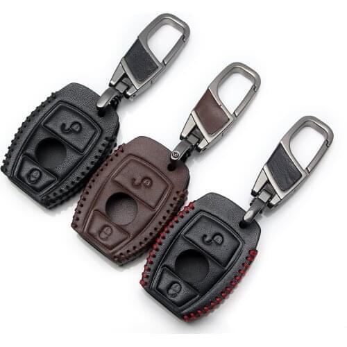 2019 For Mercedes Benz C Class W203 W202 W204 W205 GLC GLA B200 C180 W210 W211 W214 S320 GLK300 Leather Car Key Cover Key Holder
