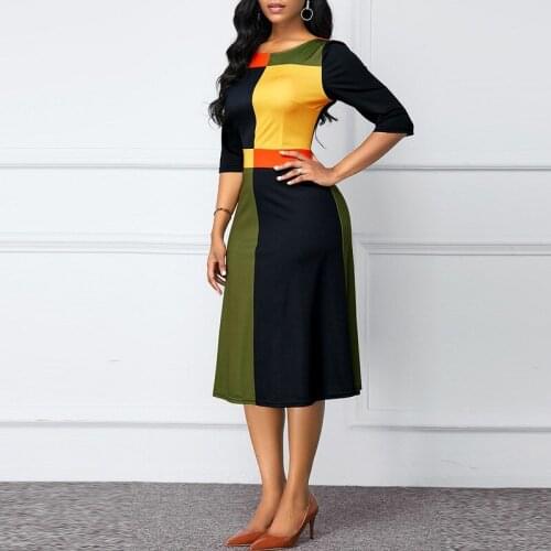 African Print Dresses for Women Dress Dashiki Geometric Patchwork African Clothes Plus Size Retro Africa Bodycon Christmas Robe