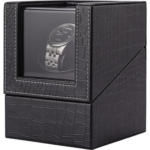 Watch Winders For Automatic Watches Mechanical Watch Single Watch Winder Box Motor Rotator Leather Transparent Cyclotest Case