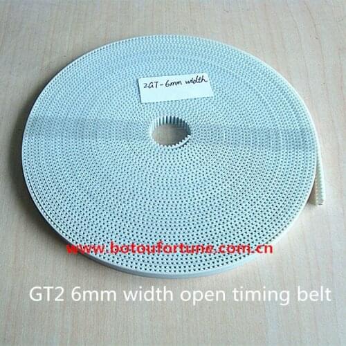 Free shipping RepRap PU gt2 timing belt 2gt open belt 6mm width 1m length for 3d printer