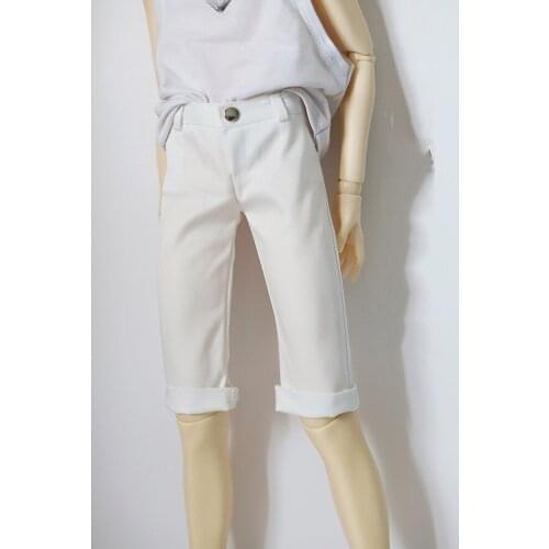 BJD Doll clothes suitable for 1-3 1-4uncle Black White Khaki flanged medium pants doll accessories