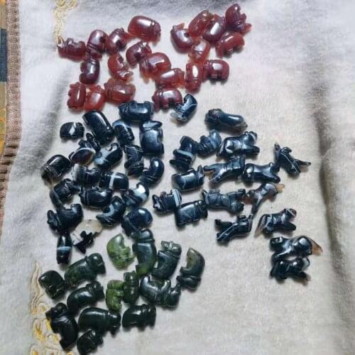 1pcs/lot pyu ancient bead animal shape elephant tiger agate pendant Carved bead jewelry all natural accessories Old objects diy