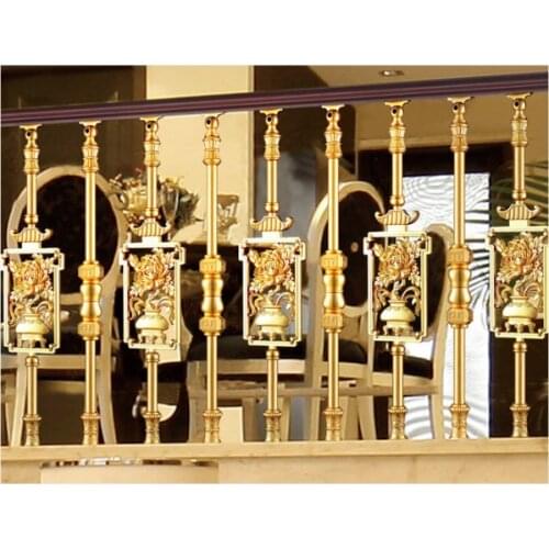 Household Staircase Decoration Aluminum Art Series Sandblasted Electroplating High-End Staircase Column Platinum Paint Guardrail