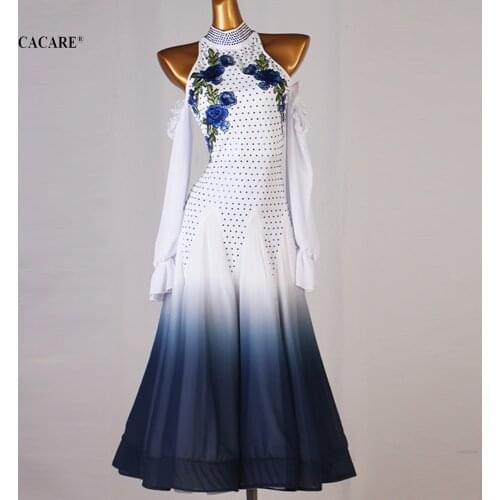 Elegant Ballroom Dress Dance Competition Dresses Standard Tango Waltz Modern Costume Women Flamenco Customize D1039 Big Hem