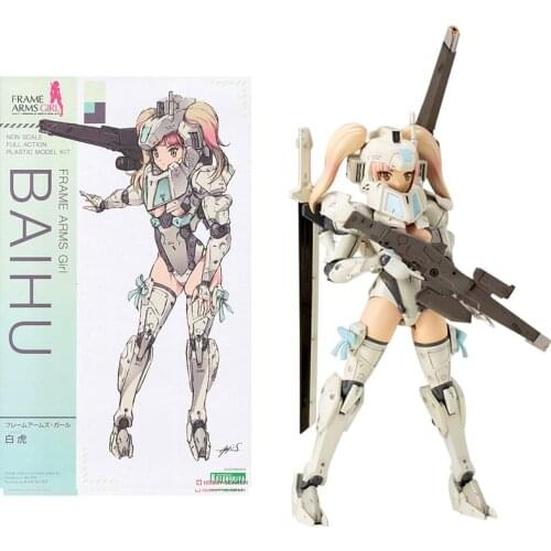 Original Mecha Musume Figures FG015 Frame Arms Girl Baihu PVC Anime Action Decration Collection Assemble Model Kids Toys Gifts