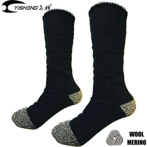 Findcool Men Merino Wool Skiing Socks High Quality Full Cushioning Terry Super Thick Warm Outdoor Sports Socks
