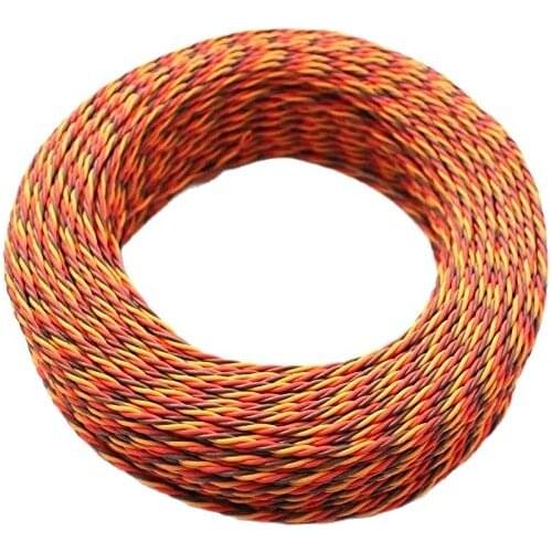5M 16 feet 22AWG 26awg 30/60 Core 3 way Twist Servo Extension Cable JR Futaba Twisted Wire Lead For RC Airplane Accessories