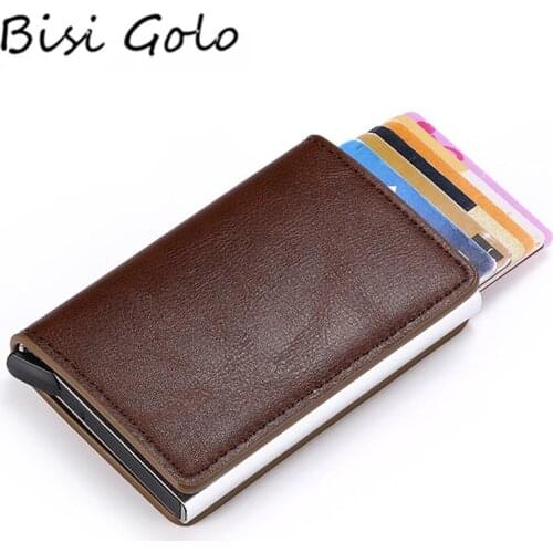 BISI GORO Security RFID Holder Pop-Up Clutch Card Case Men and Women Smart Wallet Mini Wallet Aluminum Box Credit Card Holder