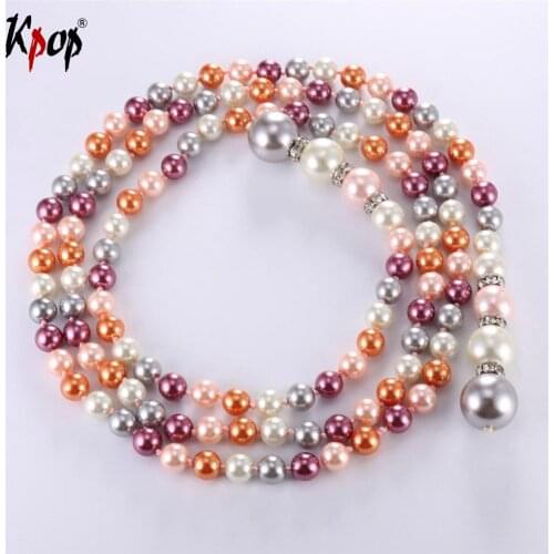 Женские ожерелья из жемчуга Kpop China At AliExpress
