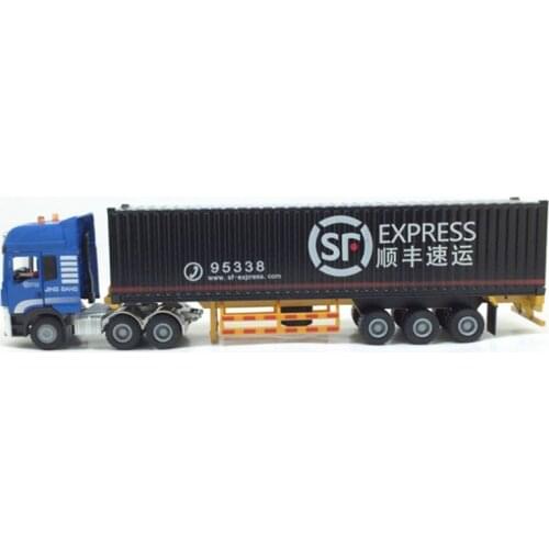 1/50 Alloy Metal Truck Transport vehicle Container Shunfeng Semi-trailer Container Truck Diecast Model Engineering Vehicle toys