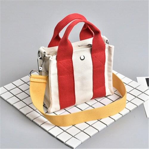 Fashion Women bag Korean version of the contrast color canvas small square bag Womens Shoulder Messenger Bag bolso mujer purses